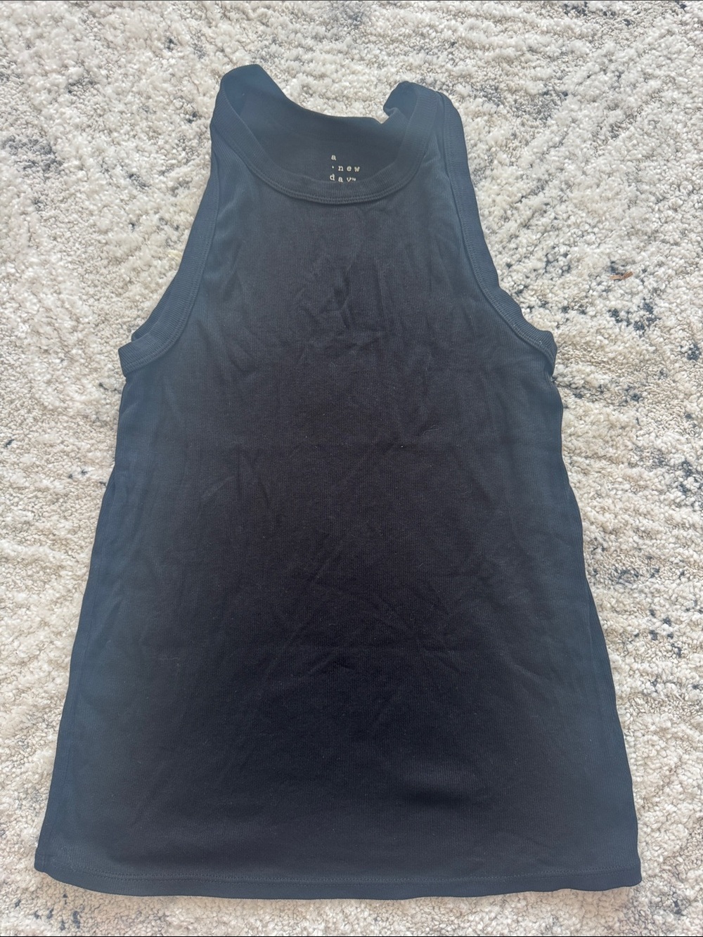 Black Ribbed Tank Top